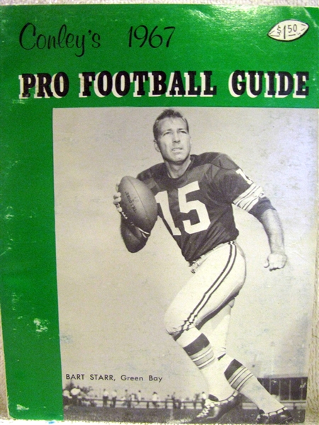 1967 CONLEY'S PRO FOOTBALL GUIDE w/BART STARR COVER