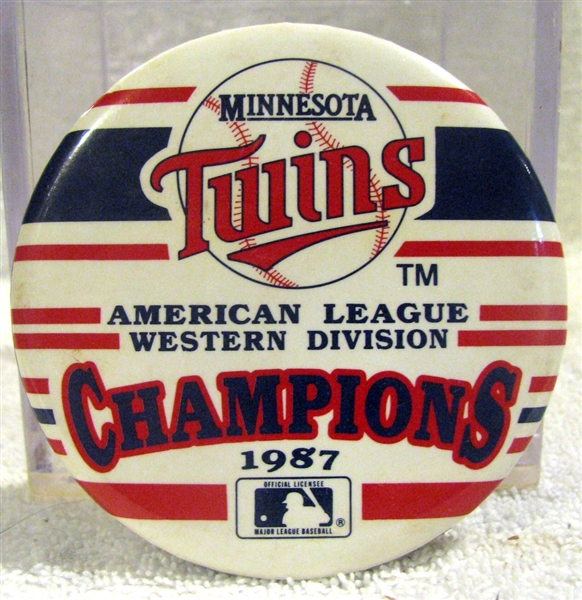 1987 MINNESOTA TWINS AMERICAN LEAGUE WESTERN DIVISION CHAMPIONS PIN