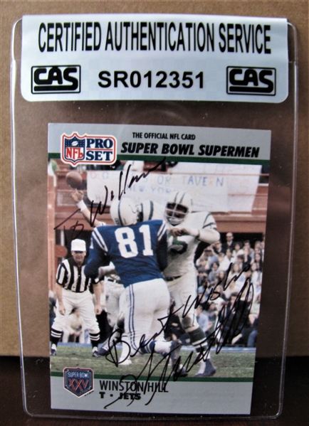 WINSTON HILL SIGNED FOOTBALL CARD /CAS AUTHENTICATED