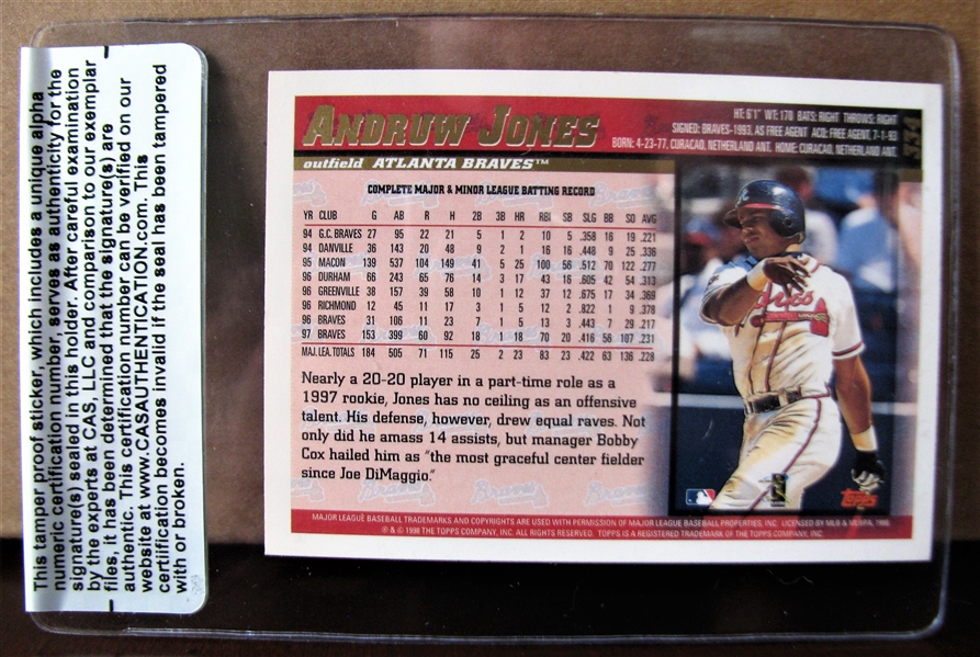ANDRUW JONES SIGNED BASEBALL CARD /CAS AUTHENTICATED