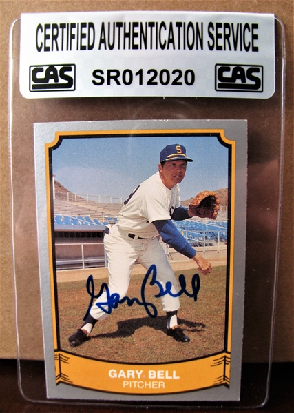 GARY BELL SIGNED BASEBALL CARD /CAS AUTHENTICATED