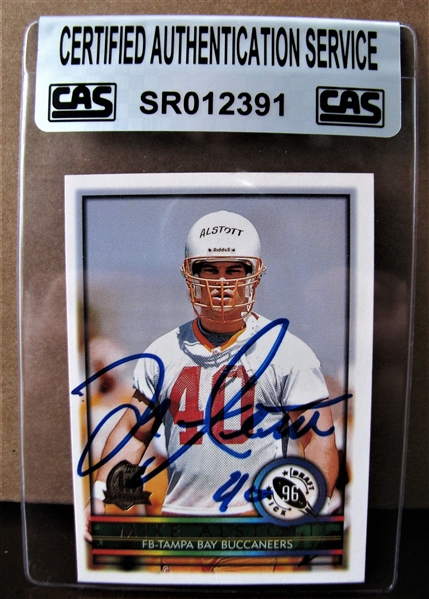 MIKE ALSTOTT SIGNED FOOTBALL CARD /CAS AUTHENTICATED