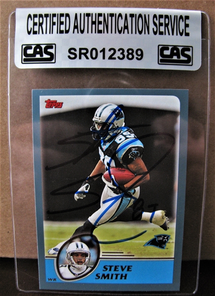 STEVE SMITH SIGNED FOOTBALL CARD /CAS AUTHENTICATED