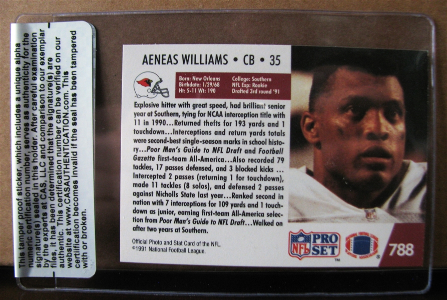 AENEAS WILLIAMS SIGNED FOOTBALL CARD /CAS AUTHENTICATED