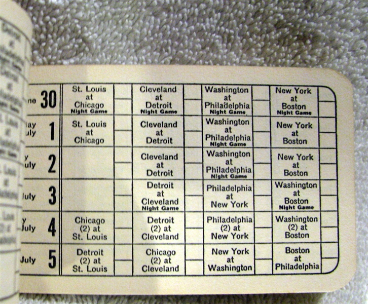 1953 AMERICAN LEAGUE SCHEDULE BOOKLET  - CLEVELAND INDIANS ISSUE