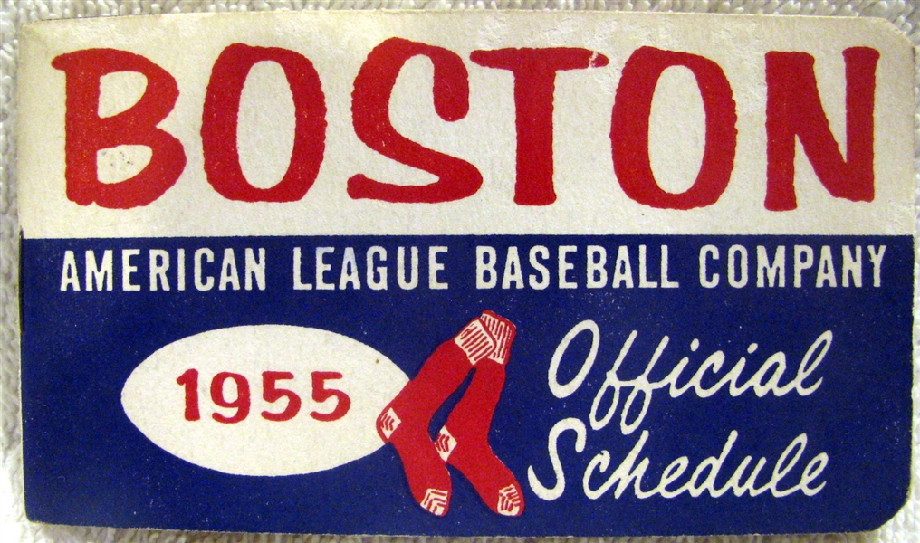 1955 AMERICAN LEAGUE SCHEDULE BOOKLET - BOSTON RED SOX ISSUE