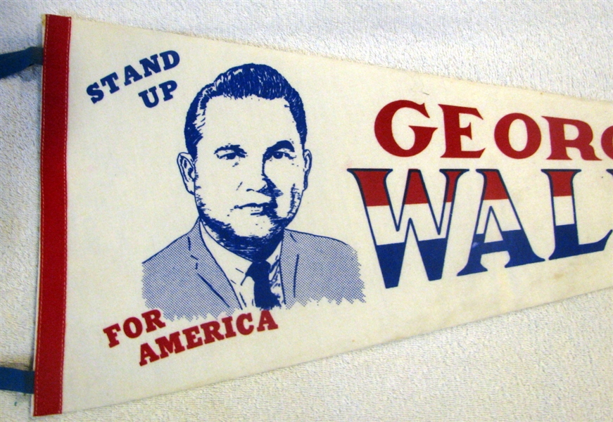 VINTAGE GEORGE WALLACE CAMPAIGN PENNANT