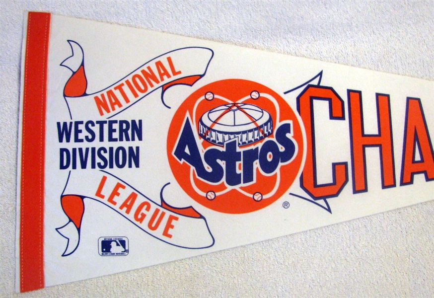 1986 HOUSTON ASTROS N.L. WESTERN DIVISION CHAMPIONS PENNANT