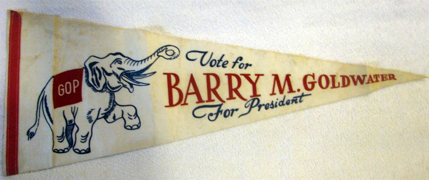 1964 BARRY GOLDWATER FOR PRESIDENT PENNANT