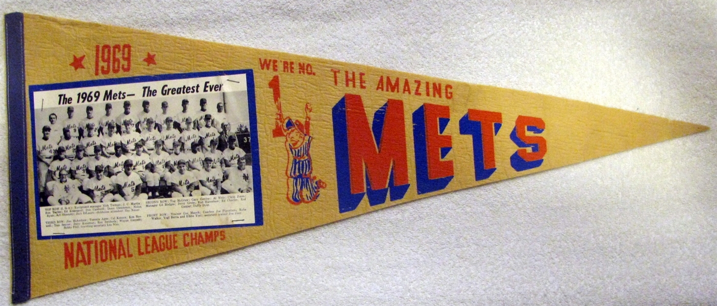1969 NEW YORK METS THE GREATEST EVER PHOTO PENNANT