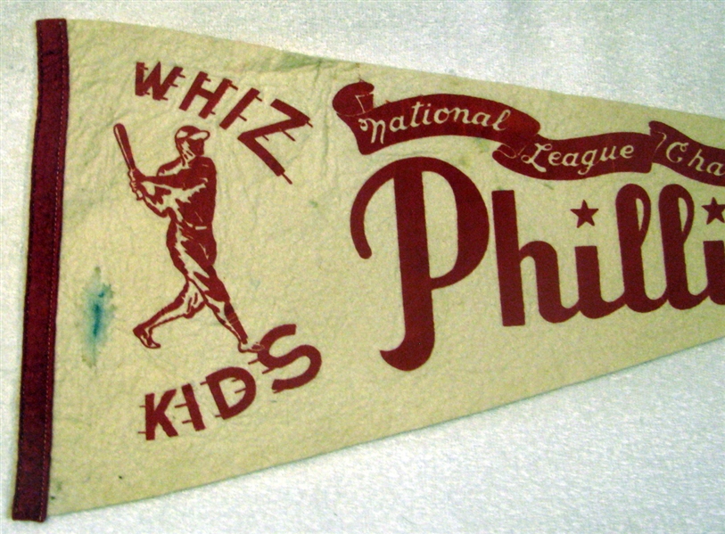 1950 PHILADELPHIA PHILLES WHIZ KIDS PENNANT