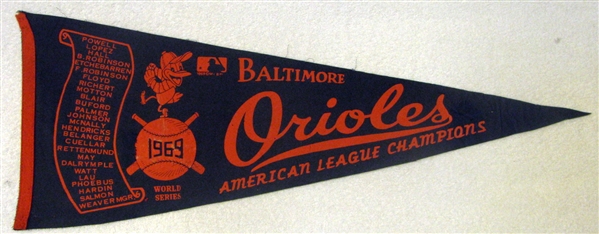 1969 BALTIMORE ORIOLES WORLD SERIES PENNANT