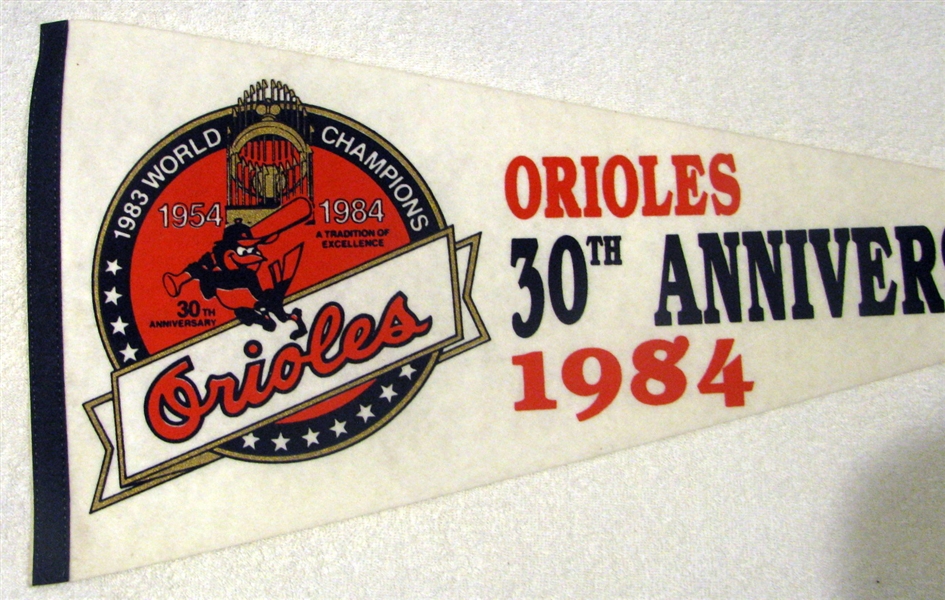 1984 BALTIMORE ORIOLES 30th ANNIVERSARY PENNANT