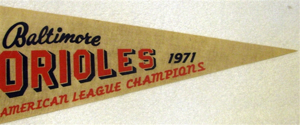 1971 BALTIMORE ORIOLES WORLD SERIES PENNANT