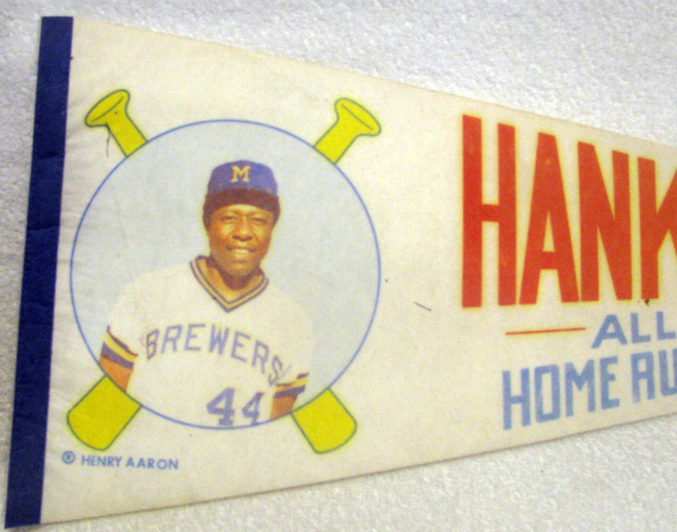 Lot Detail - 70's HANK AARON -MILWAUKEE BREWERS ALL TIME HOME RUN  CHAMPION PENNANT