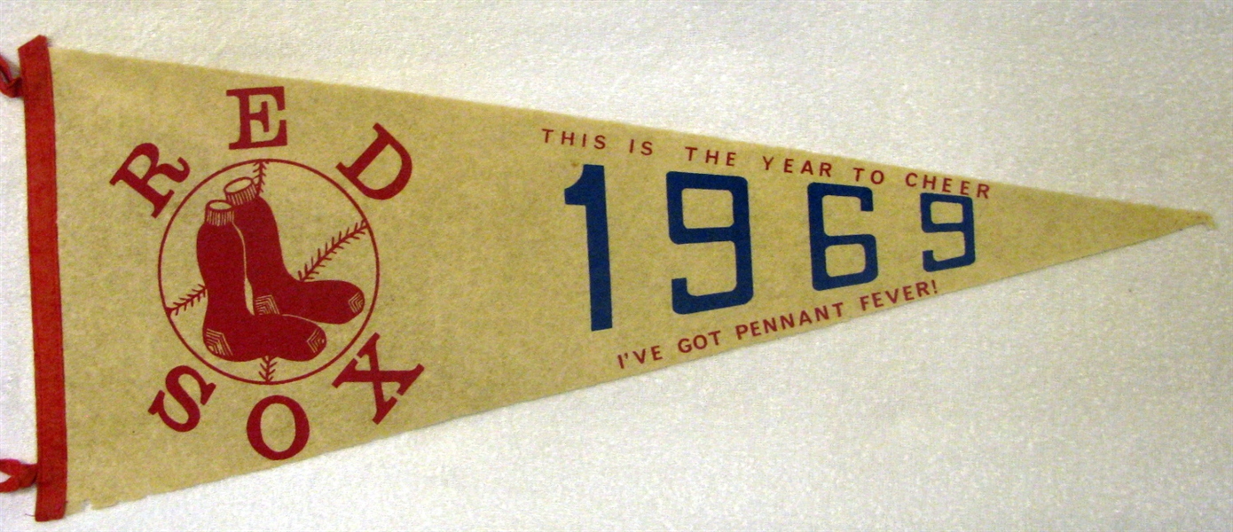 1969 BOSTON RED SOX THIS IS THE YEAR TO CHEER PENNANT
