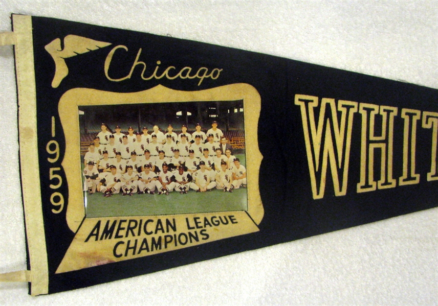1959 CHICAGO WHITE SOX AMERICAN LEAGUE CHAMPS PHOTO PENNANT