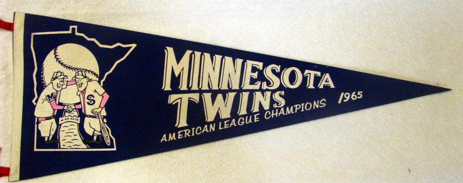 1965 MINNESOTA TWINS AMERICAN LEAGUE CHAMPIONS PENNANT