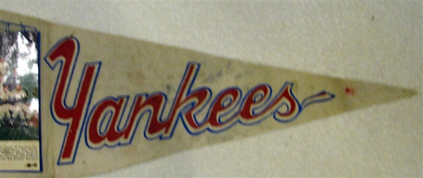 1963 NEW YORK YANKEES AMERICAN LEAGUE CHAMPIONS PHOTO PENNANT