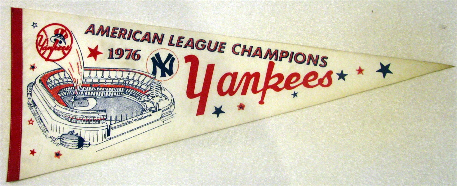 1976 NEW YORK YANKEES AMERICAN LEAGUE CHAMPIONS PENNANT