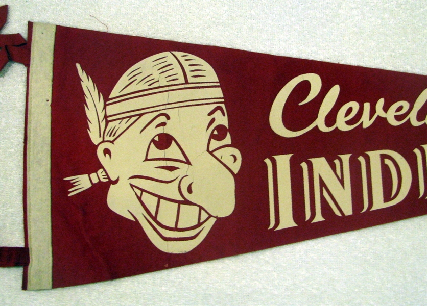 50's CLEVELAND INDIANS PENNANT w/CHIEF WAHOO