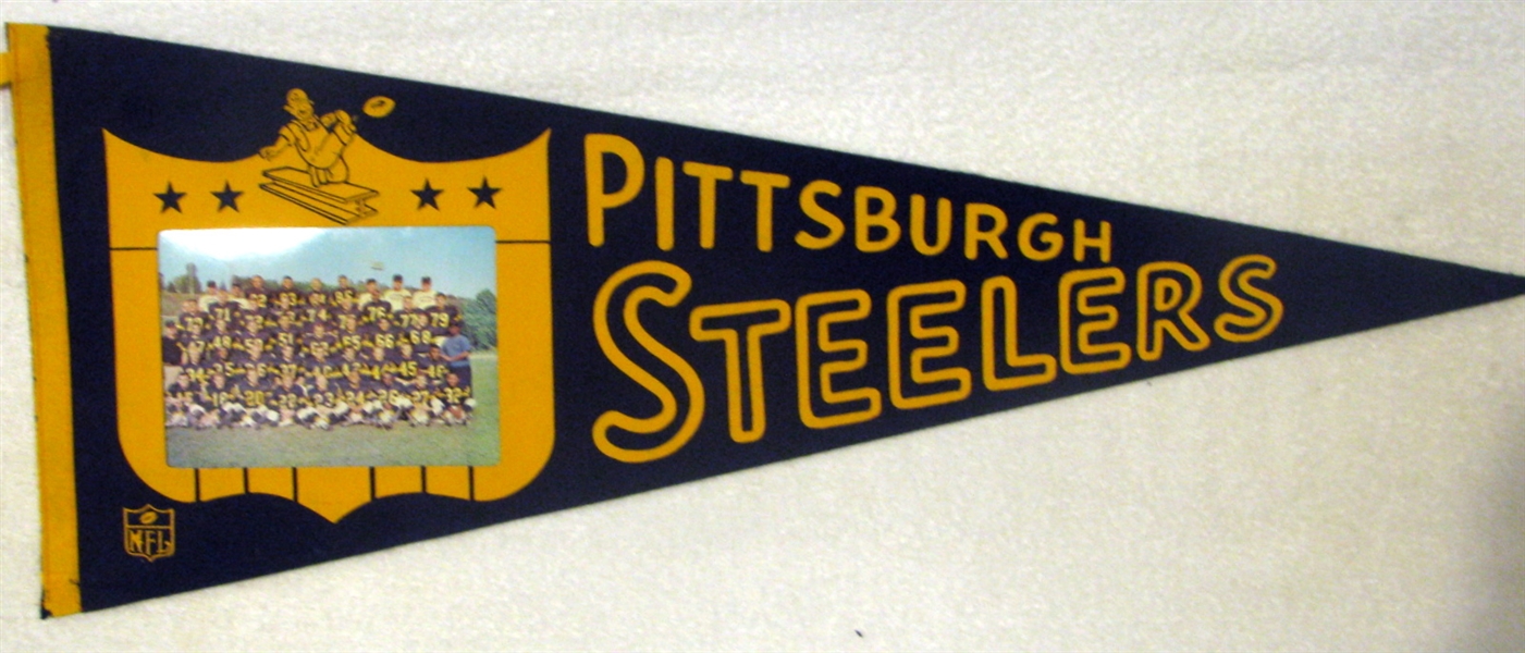 60's  PITTSBURGH STEELERS PHOTO PENNANT