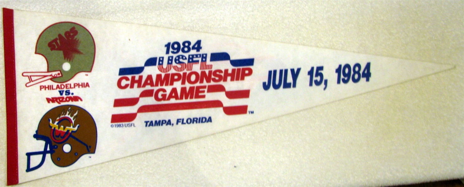 1984 USFL CHAMPIONSHIP GAME PENNANT - STARS vs WRANGLERS