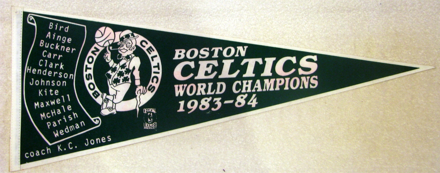 1983-84 BOSTON CELTICS WORLD CHAMPIONS PENNANT