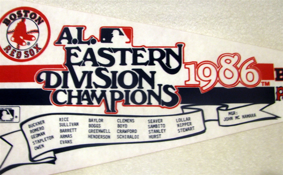 1986 BOSTON RED SOX A.L. EASTERN DIVISION CHAMPIONS PENNANT
