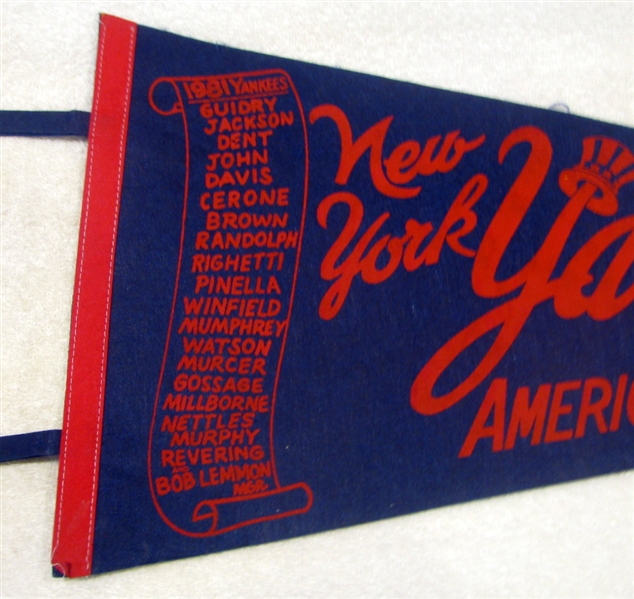 1981 NEW YORK YANKEES 'AMERICAN LEAGUE CHAMPIONS' PENNANT