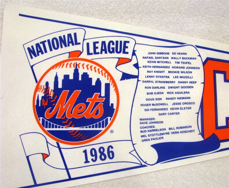 1986 NEW YORK METS NATIONAL LEAGUE CHAMPIONS PENNANT