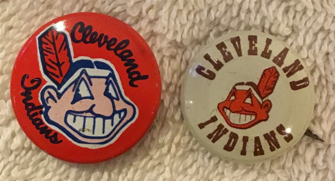 VINTAGE CLEVELAND INDIANS PINS w/CHIEF WAHOO - 2