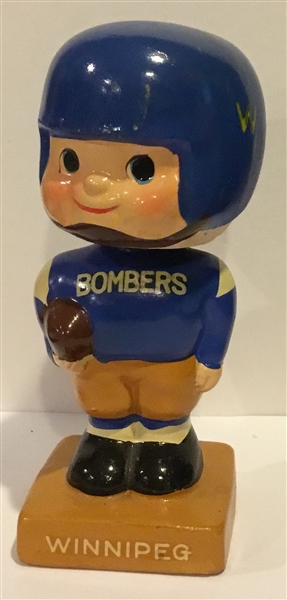 60's  CFL WINNIPEG BLUE BOMBERS mini BOBBING HEAD