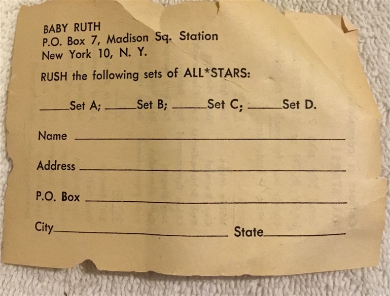 1955 ROBERT GOULD ALL-STARS ORDER FORM