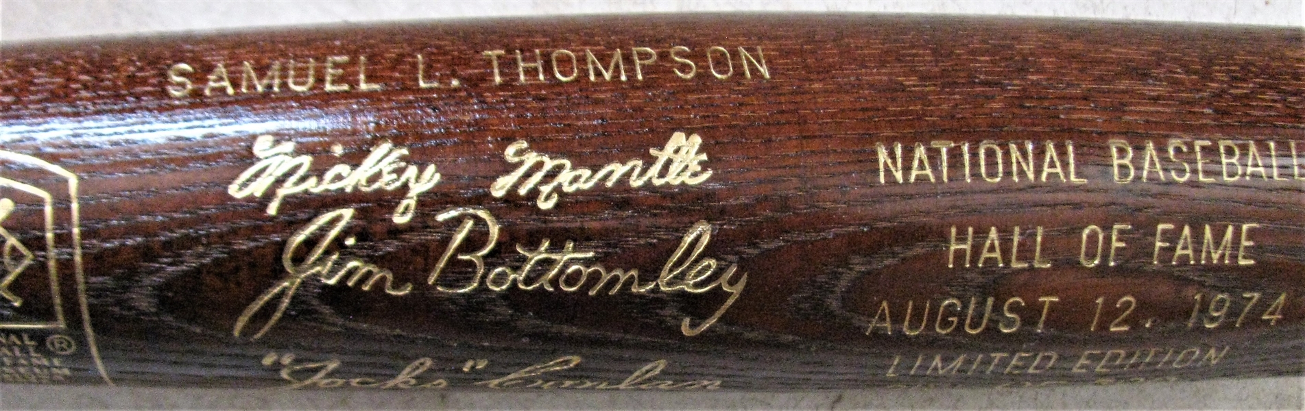 1974 BASEBALL HOF BAT w/MICKEY MANTLE - FORD - BOTTOMLEY - CONLAN & THOMPSON