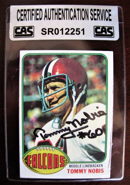 TOMMY NOBIS SIGNED FOOTBALL CARD /CAS AUTHENTICATED  