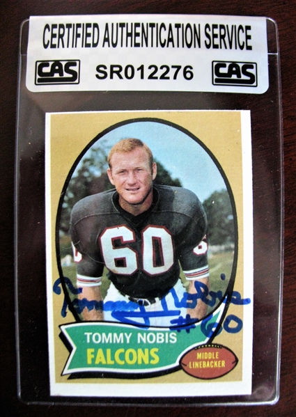 TOMMY NOBIS SIGNED FOOTBALL CARD /CAS AUTHENTICATED  