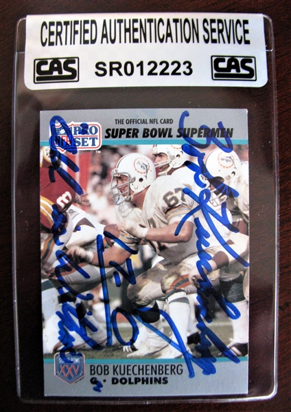 BOB KUECHENBERG SIGNED FOOTBALL CARD /CAS AUTHENTICATED  