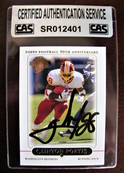 CLINTON PORTIS SIGNED FOOTBALL CARD /CAS AUTHENTICATED  