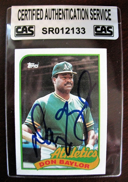 DON BAYLOR SIGNED BASEBALL CARD /CAS AUTHENTICATED