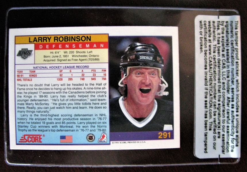 LARRY JOHNSON SIGNED HOCKEY CARD /CAS AUTHENTICATED