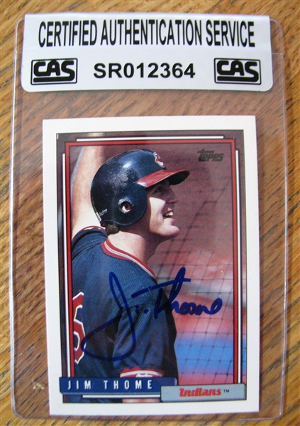 JIM THOME SIGNED BASEBALL CARD /CAS AUTHENTICATED