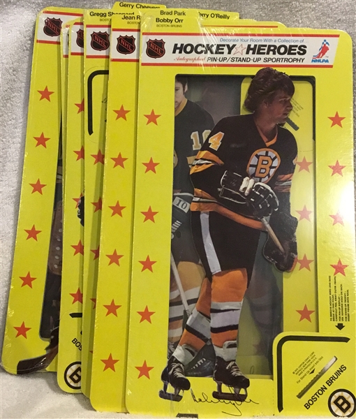 1975 BOSTON BRUINS HOCKEY HEROES STAND-UP PLAYER PLAQUES - 7 PLAYERS