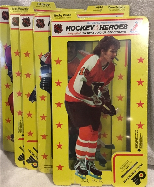 1975 PHILADELPHIA FLYERS HOCKEY HEROES STAND-UP PLAYER PLAQUES - 6 PLAYERS