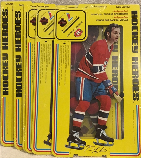 1975 MONTREAL CANADIENS HOCKEY HEROES STAND-UP PLAYER PLAQUES - 6 PLAYERS