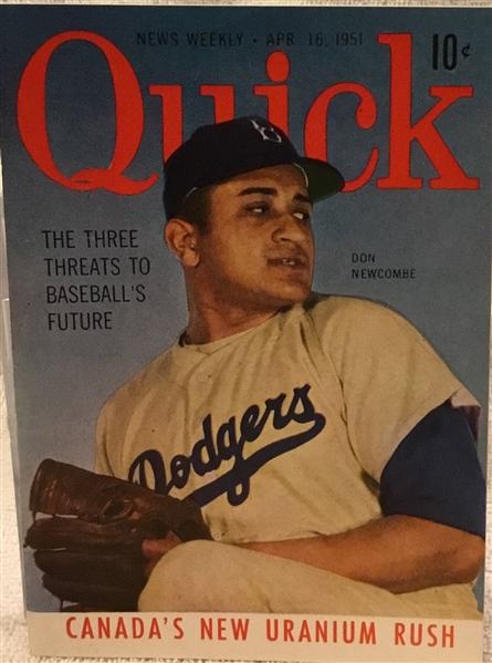 APRIL 16 1951 QUICK MAGAZINE w/DON NEWCOMBE COVER