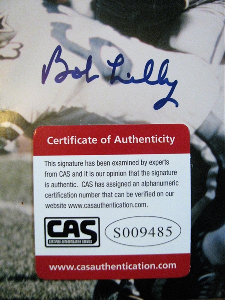 BOB LILLY SIGNED COLOR PHOTO /CAS AUTHENTICATED