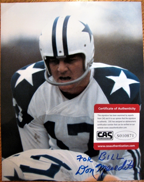 DON MEREDITH SIGNED COLOR PHOTO /CAS AUTHENTICATED