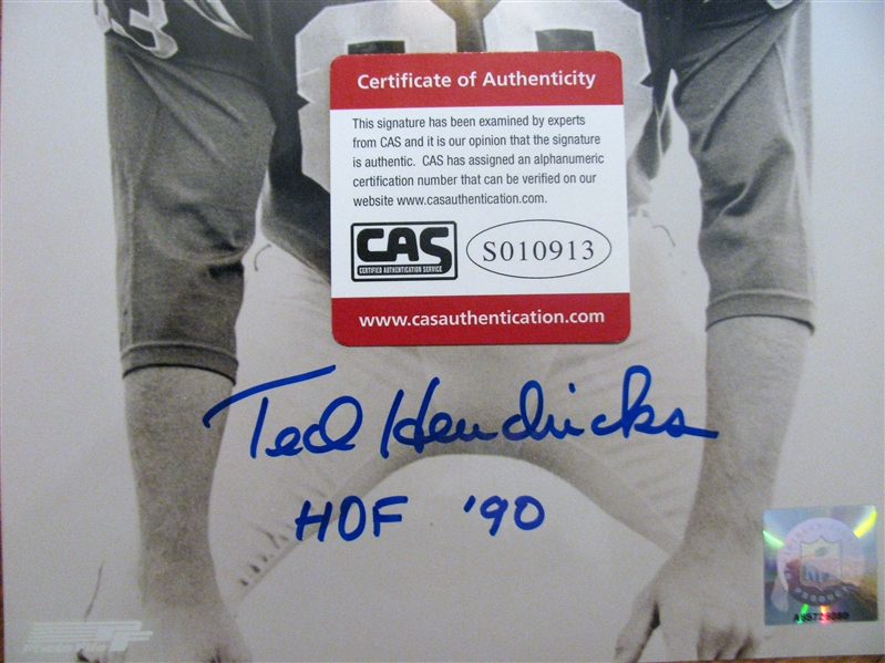 TED HENDRICKS HOF 90 SIGNED PHOTO /CAS AUTHENTICATED
