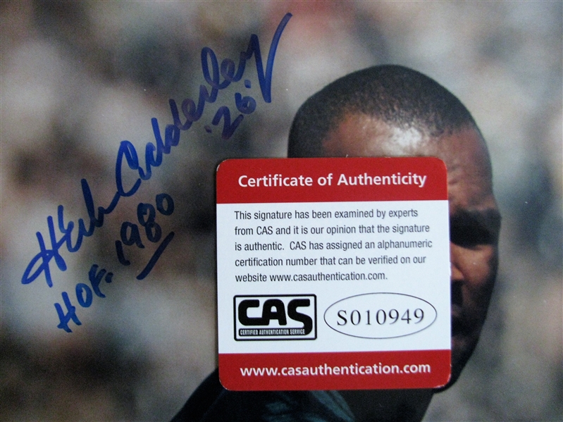 HERB ADDERLEY #26 HOF 1980 SIGNED COLOR PHOTO /CAS AUTHENTICATED